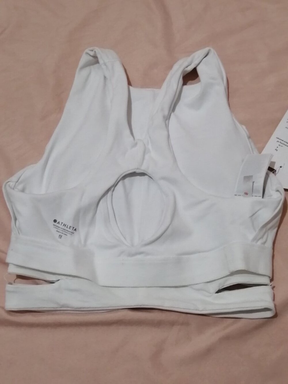 NWT-- Athleta Conscious Cut Out Crop in White, XS - Picture 10 of 11